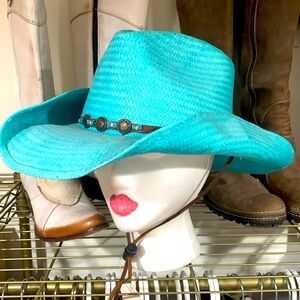 Silverado Turquoise Straw Cowgirl Hat